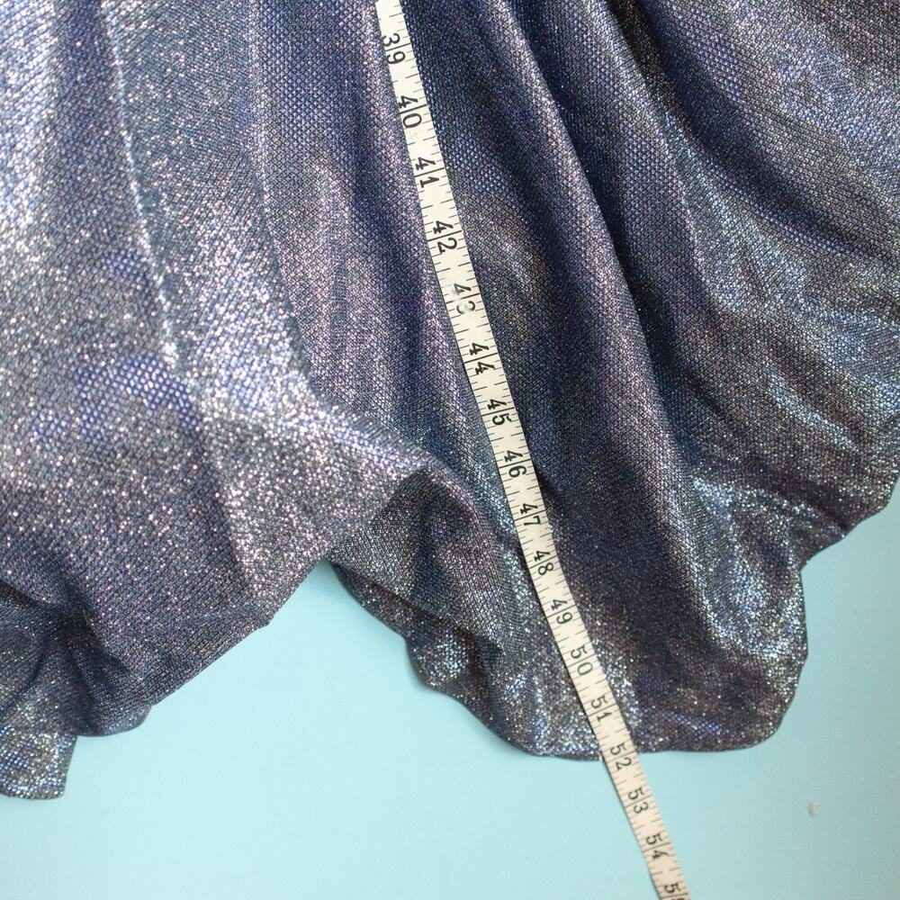 Sherri Hill Blue Shimmer Strapless Ball Gown Size 4 Full Skirt 52959 Princess - Picture 10 of 13